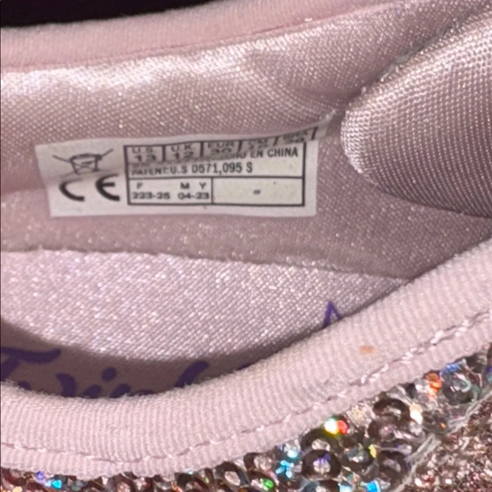 NEW Skechers Twinkle Toes Spark Sequin Flash Light-up Sneaker Size 13 Pink/Gold
